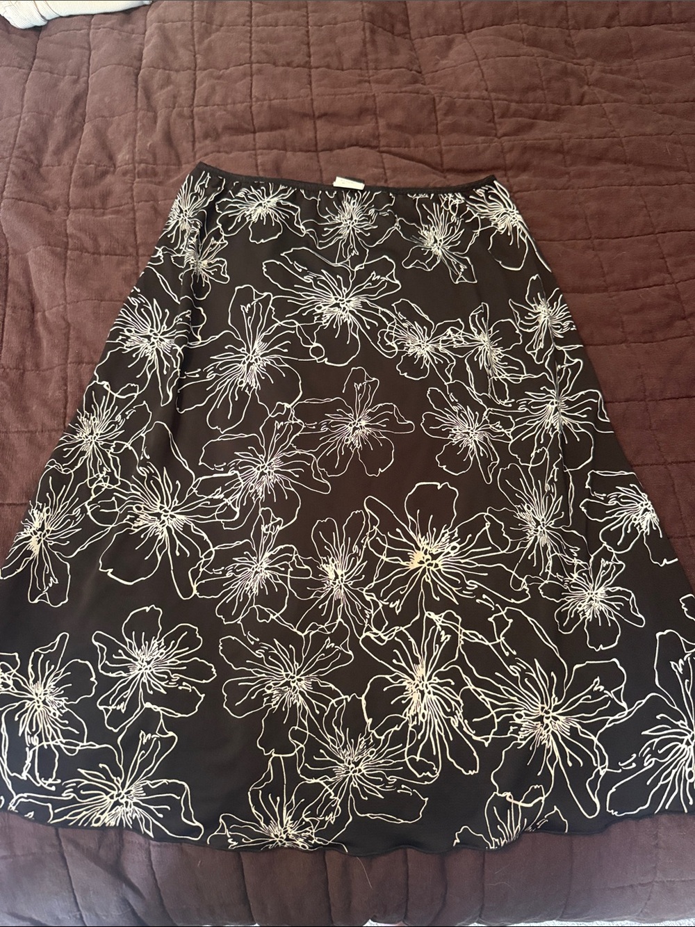 Black Floral A-Line Skirt - Women